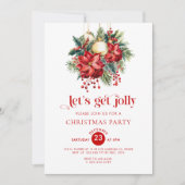 Let's Get Jolly Christmas Party Invitation Kaart (Voorkant)