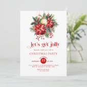 Let's Get Jolly Christmas Party Invitation Kaart (Staand voorkant)