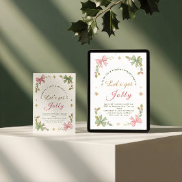 Let's Get Jolly Whimsical Christmas Bow - Gevouwen Feestdagen Kaart