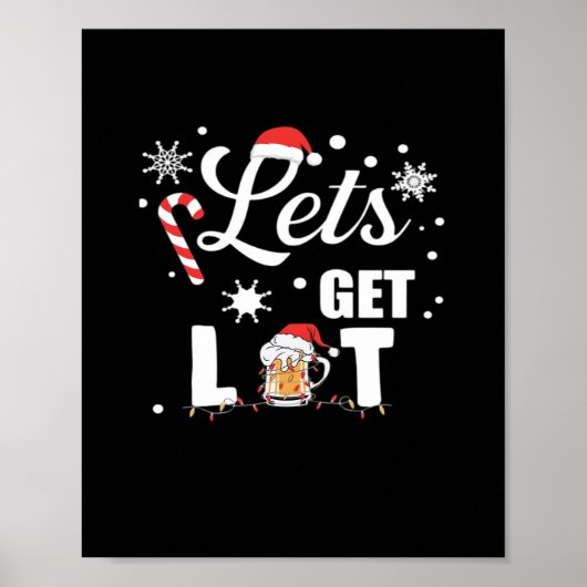 Let's Get Lit Adult Funny X-mas Christmas Essentia Poster (Voorkant)
