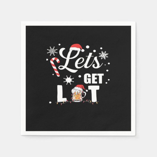 Let's Get Lit Adult Funny X-mas Christmas Essentia Servet (Voorkant)