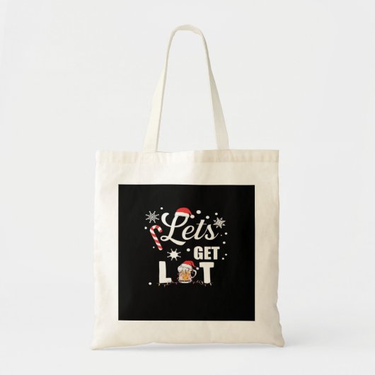 Let's Get Lit Adult Funny X-mas Christmas Essentia Tote Bag (Voorkant)