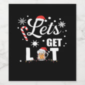 Let's Get Lit Adult Funny X-mas Christmas Essentia Wijn Etiket (Enkel label)