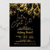 Let's Get Lit | Bachelorfeest Echt Folie Uitnodiging (Voorkant)