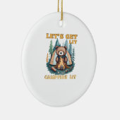 Let's Get Lit. Campfire Lit. Camping Lover Classic Keramisch Ornament (Rechts)