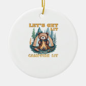 Let's Get Lit. Campfire Lit. Camping Lover Classic Keramisch Ornament (Voorkant)