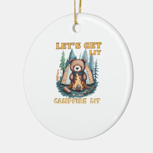 Let's Get Lit. Campfire Lit. Camping Lover Classic Keramisch Ornament (Links)