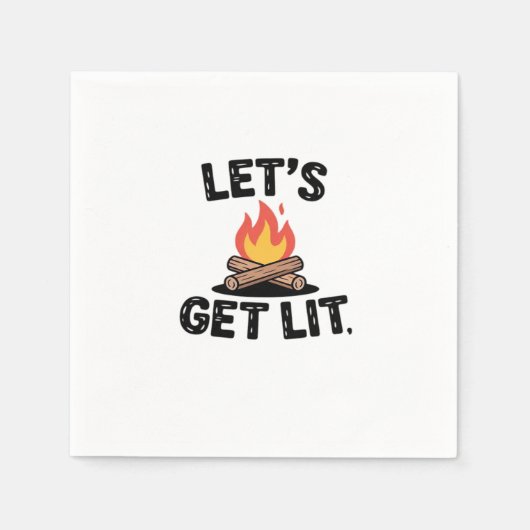 Let's Get Lit - Campfire Vibes - Camping Adventure Servet (Voorkant)