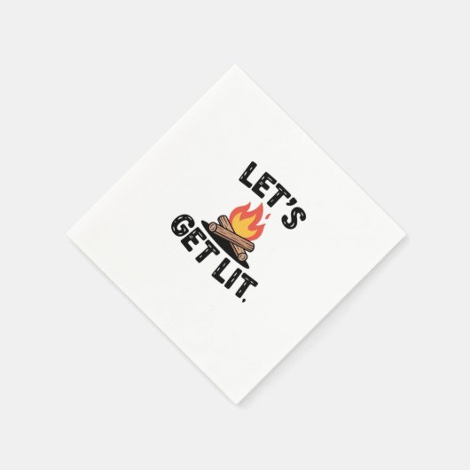 Let's Get Lit - Campfire Vibes - Camping Adventure Servet (Hoek)