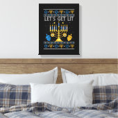 Let's Get Lit Chanukah Hanukkah Funny Christmas Ug Canvas Afdruk (Insitu (Slaapkamer))