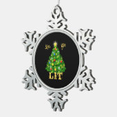 Let's Get Lit Christmas Christmas Tin Sneeuwvlok Ornament (Rechts)