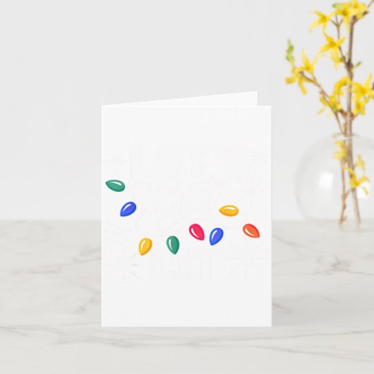 Let's Get Lit Christmas Lights Kaart (Gele Bloem)