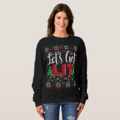 Let's Get Lit Christmas Lights Ugly Sweater Xmas D (Voorkant volledig)