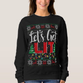 Let's Get Lit Christmas Lights Ugly Sweater Xmas D (Voorkant)
