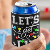 Let's Get Lit Christmas Party Funny - Kerstlicht Blikjeskoeler