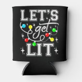 Let's Get Lit Christmas Party Funny - Kerstlicht Blikjeskoeler (Voorkant)