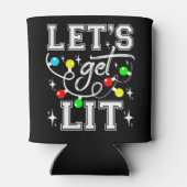 Let's Get Lit Christmas Party Funny - Kerstlicht Blikjeskoeler (Achterkant)