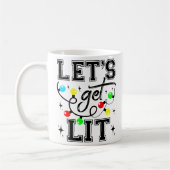 Let's Get Lit Christmas Party Funny - Kerstlicht Koffiemok (Links)