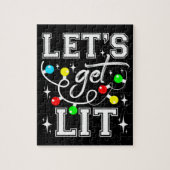 Let's Get Lit Christmas Party Funny - Kerstlicht Legpuzzel (Verticaal)