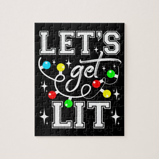 Let's Get Lit Christmas Party Funny - Kerstlicht Legpuzzel (Verticaal)