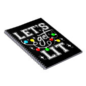 Let's Get Lit Christmas Party Funny - Kerstlicht Notitieboek (Rechterzijde)