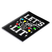 Let's Get Lit Christmas Party Funny - Kerstlicht Notitieboek (Linkerzijde)