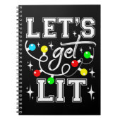 Let's Get Lit Christmas Party Funny - Kerstlicht Notitieboek (Voorkant)