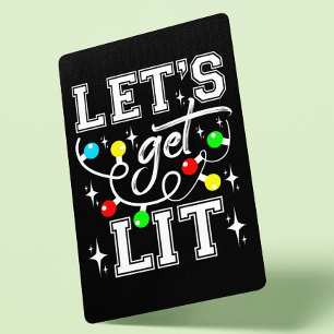 Let's Get Lit Christmas Party Funny - Kerstlicht Pokerkaarten