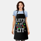 Let's Get Lit Christmas Party Funny - Kerstlicht Schort (Gedragen)