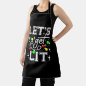 Let's Get Lit Christmas Party Funny - Kerstlicht Schort (Insitu)