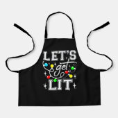 Let's Get Lit Christmas Party Funny - Kerstlicht Schort (Voorkant)
