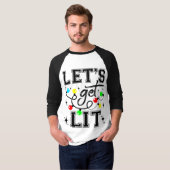 Let's Get Lit Christmas Party Funny - Kerstlicht T-shirt (Voorkant volledig)