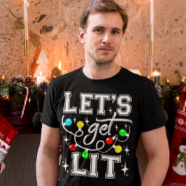 Let's Get Lit Christmas Party Funny - Kerstlicht T-shirt