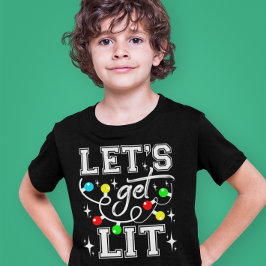 Let's Get Lit Christmas Party Funny - Kerstlicht T-shirt