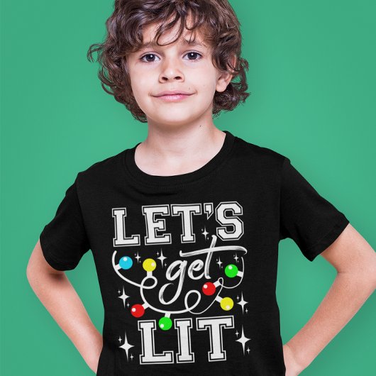 Let's Get Lit Christmas Party Funny - Kerstlicht T-shirt