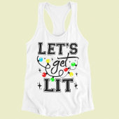 Let's Get Lit Christmas Party Funny - Kerstlicht Tanktop