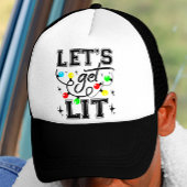 Let's Get Lit Christmas Party Funny - Kerstlicht Trucker Pet