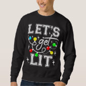 Let's Get Lit Christmas Party Funny - Kerstlicht Trui (Voorkant)