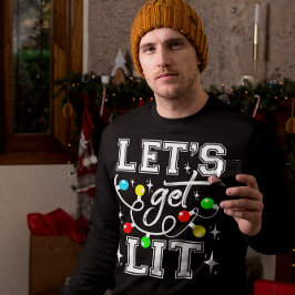 Let's Get Lit Christmas Party Funny - Kerstlicht Trui