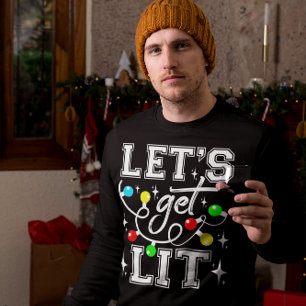 Let's Get Lit Christmas Party Funny - Kerstlicht Trui