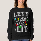 Let's Get Lit Christmas Party Funny - Kerstlicht Trui (Voorkant)