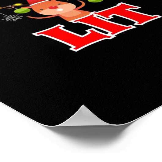 Let's Get Lit Christmas Reindeer Funny  Poster (Hoek)