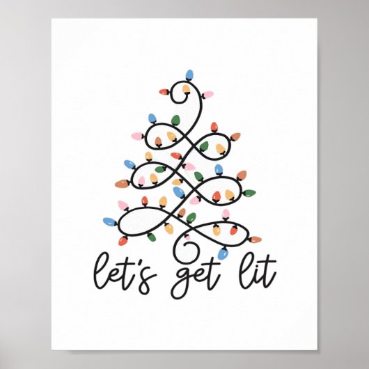 Let's Get Lit Christmas Tree Lights Classic Poster (Voorkant)
