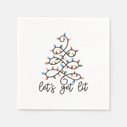 Let's Get Lit Christmas Tree Lights Classic Servet (Voorkant)