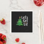 Let's Get Lit Christmas Tree Lights Funny Classic Servet (Insitu)