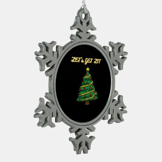 Let's Get Lit Classic Grappige Stijl Tin Sneeuwvlok Ornament (Links)
