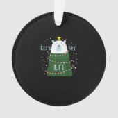Let's Get Lit Cute Bear Christmas Pajamas Ornament (voorkant)