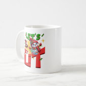 Let's Get Lit Cute Snowman Funny Christmas Vibes Koffiemok (Voorkant links)