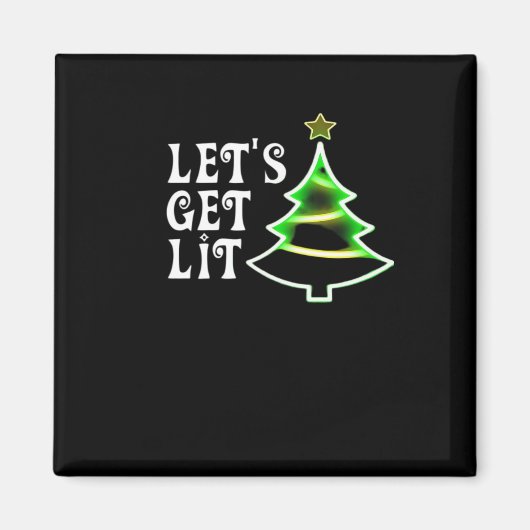 Let's Get Lit Design Adult Funny Christmas Essenti Magneet (Voorkant)