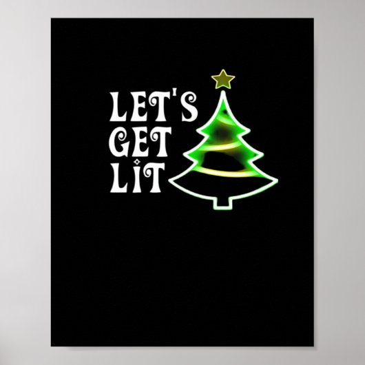 Let's Get Lit Design Adult Funny Christmas Essenti Poster (Voorkant)